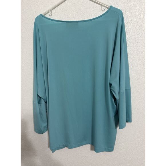 Bob Macke Wearable Art Women’s Plus Size 2X Sequin Turquoise Top Blouse - Picture 2 of 4